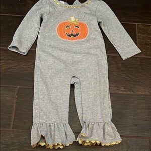Mud Pie Gray Romper with Gold Details